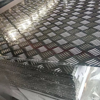 Hot Rolled 2017 5754 5010 5252 5082 6061 6003 7072 Non Slip Five Bar Aluminium Checker Sheet